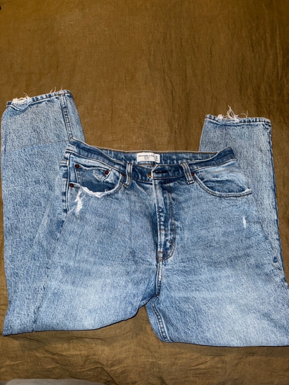 Abercrombie & Fitch Light Blue Straight “The Mom” High Rise Jeans